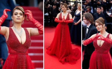Neha Malik Turns Heads with Bold Red Debut at 78th Cannes Film Festival