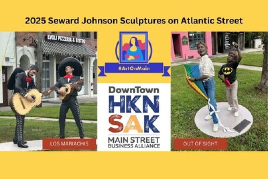Downtown Hackensack Welcomes Two New Seward Johnson Sculptures as Part of MSBA's Vibrant #ArtOnMain Program