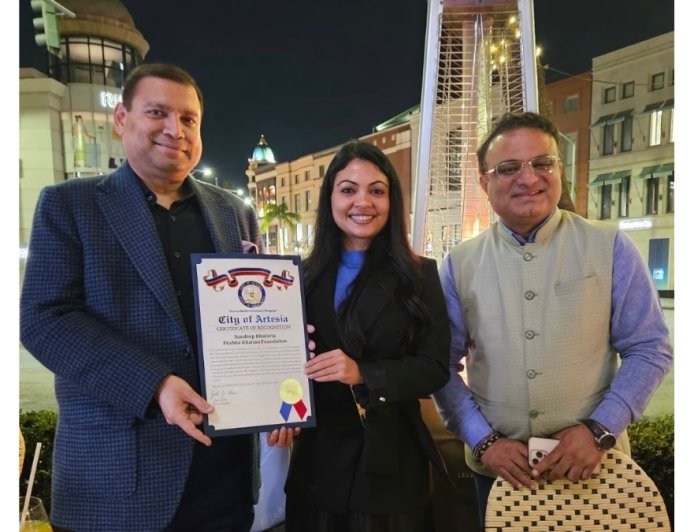 City of Artesia, California, Honours Cultural Activist Sundeep Bhutoria for Contributions to Indian Culture