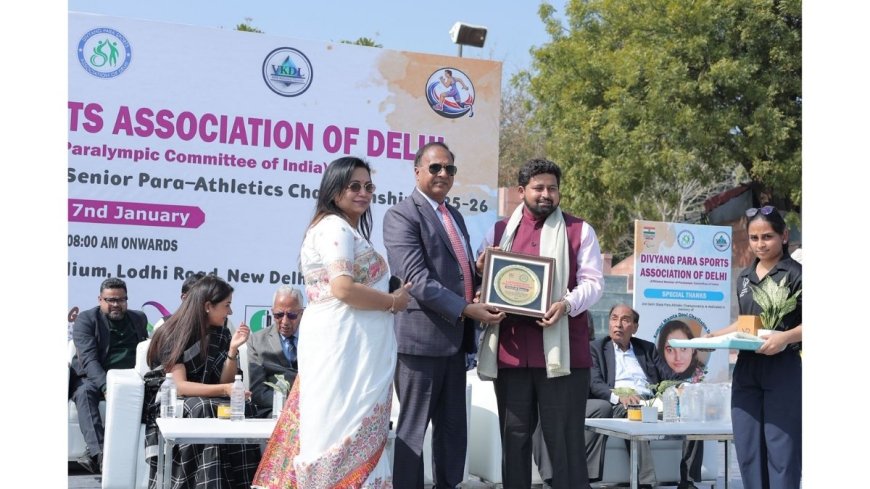 Grand Delhi State Para Athletics Championship Held in Memory of Kumari Mamta Devi; VKDL NPA Advisory Chairman Advocate Vinay Kumar Dubey Honored